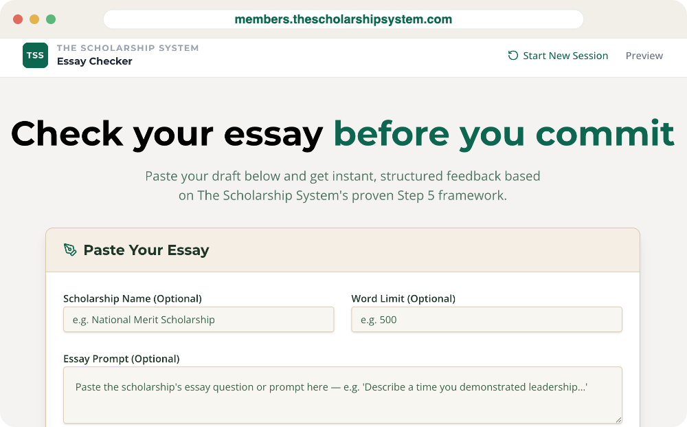 Tess Essay Checker tool