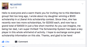 How daughter won a scholarship