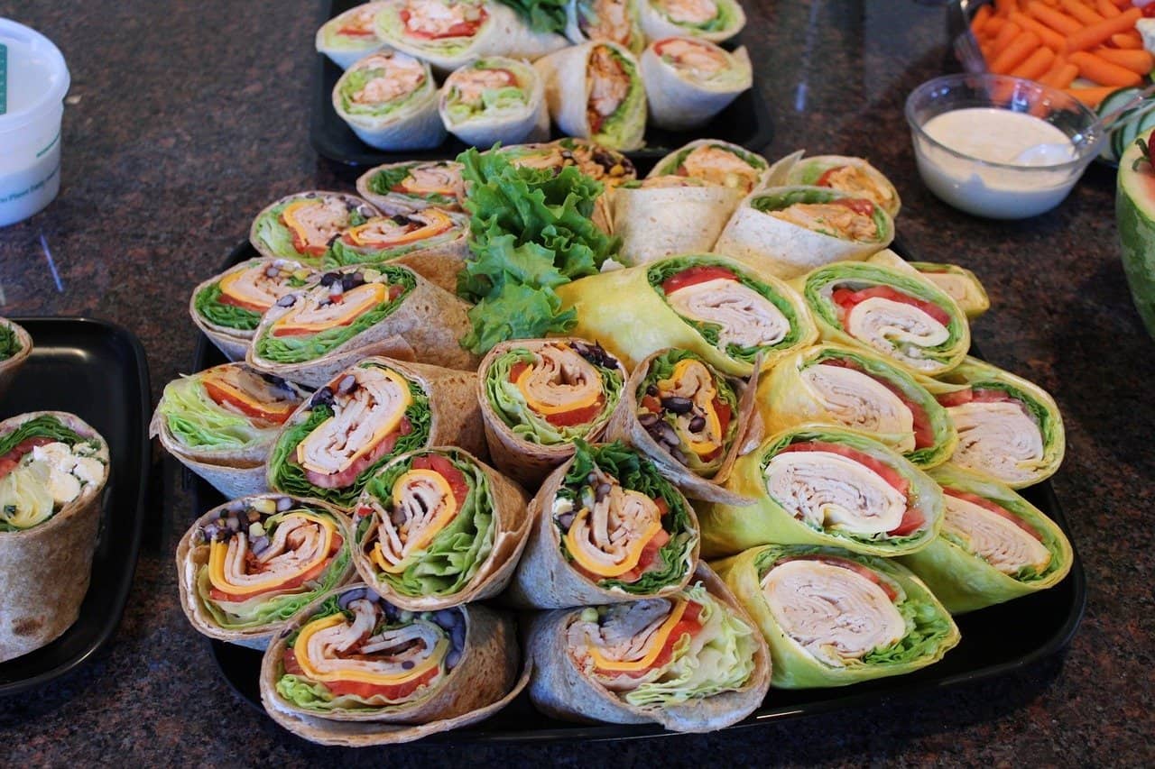 finger foods like sandwich wraps