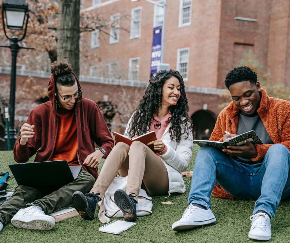 college students on campus