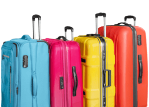 colorful luggage set