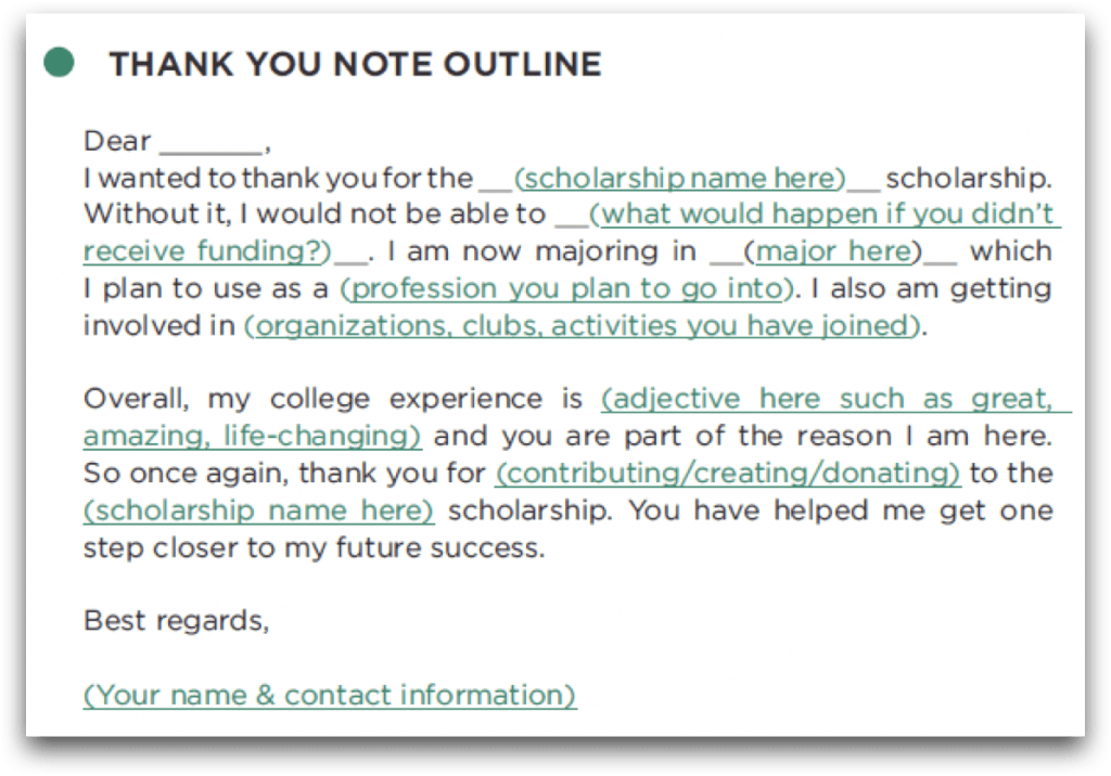 How To Write A Scholarship Thank You Letter The Scholarship System