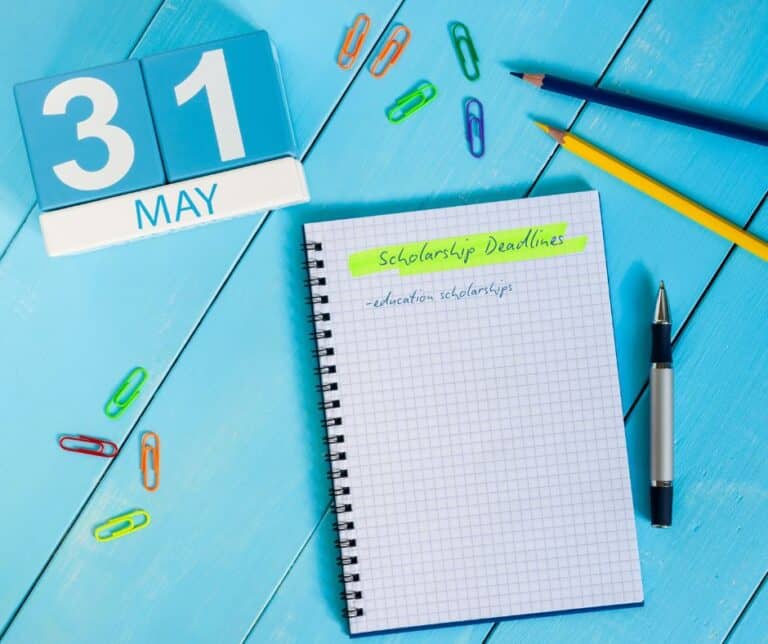 Keep notes of what scholarships are due in May, or any other months