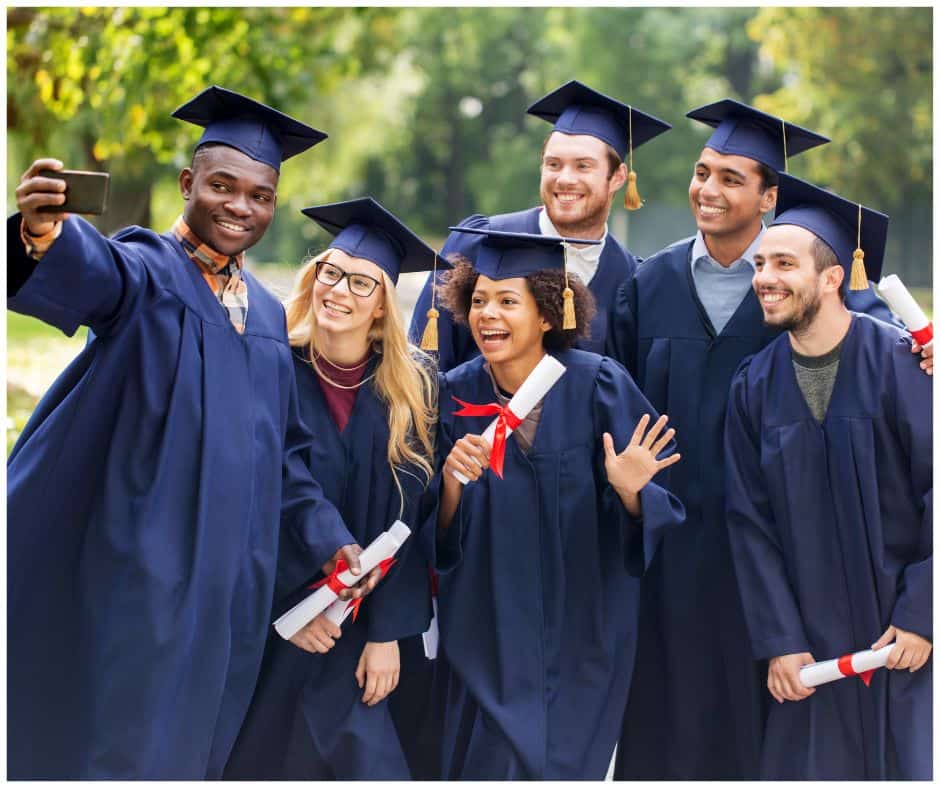 students at graduation