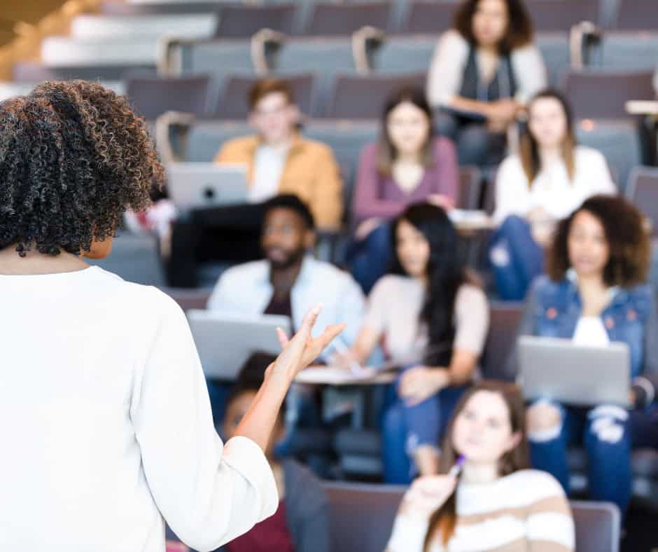 students in a lecture hall
