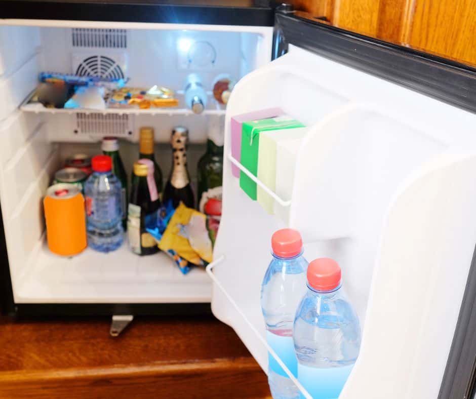A small refrigerator is an easily shareable item