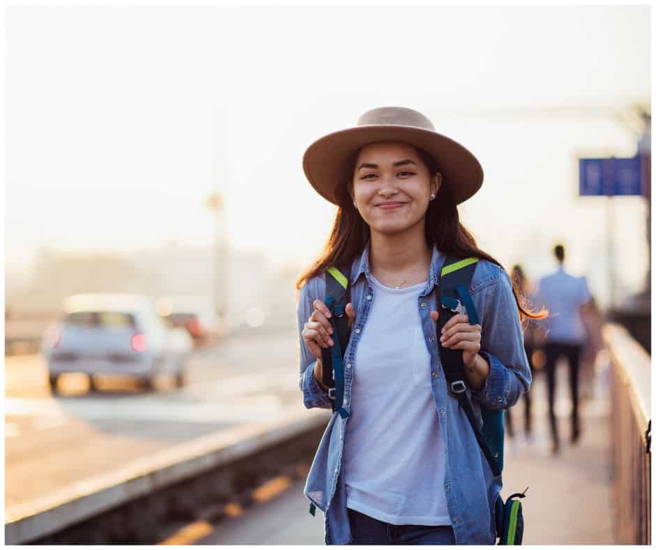 student travelling during a gap year