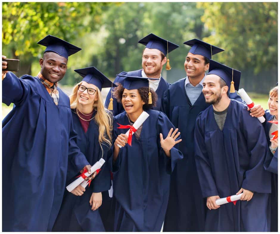 students on graduation day