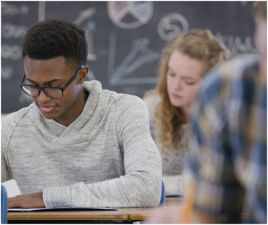 students writing their SATs