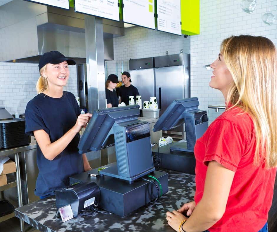 teen working in fast food