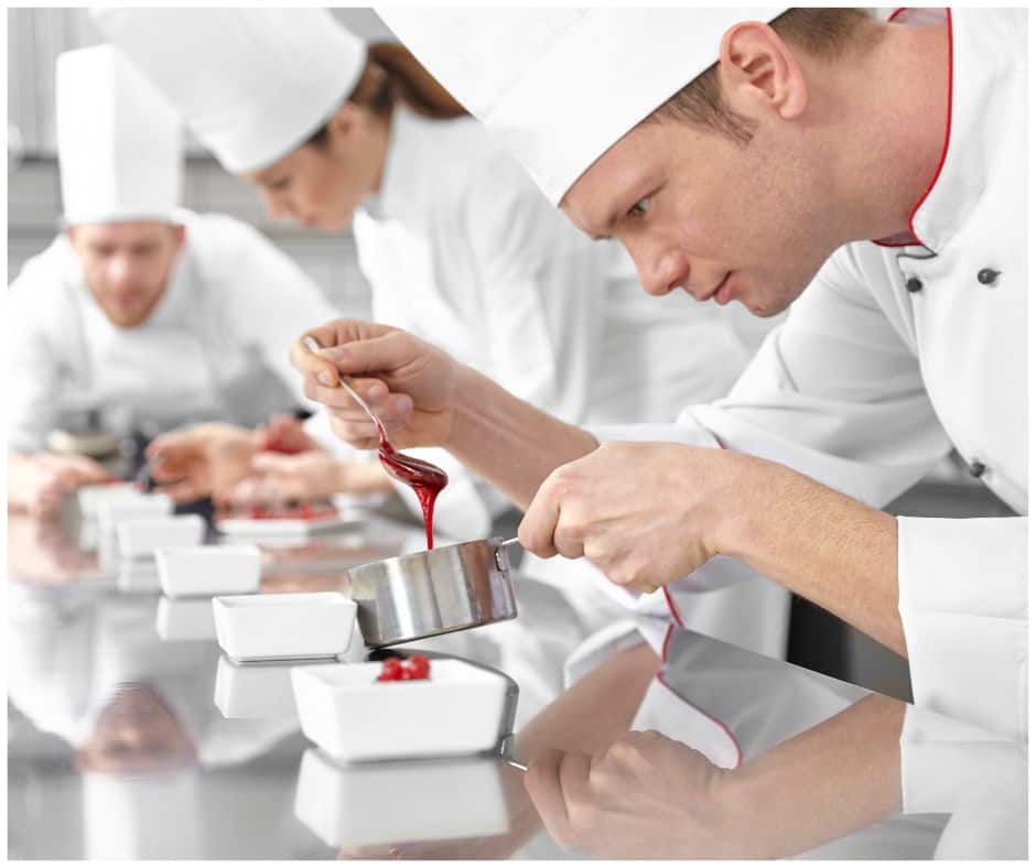 chefs studying pastry arts