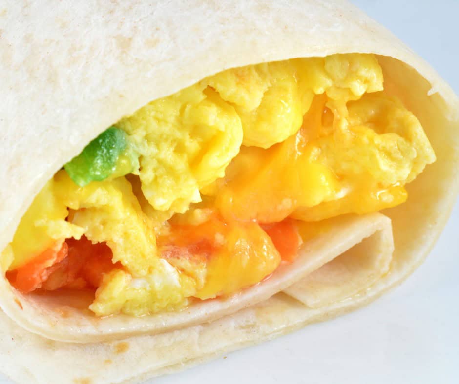 cheese and egg breakfast burrito