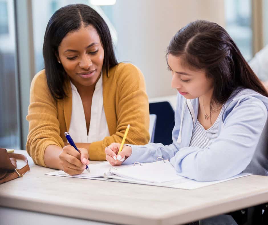 female student getting help with college financial aid services
