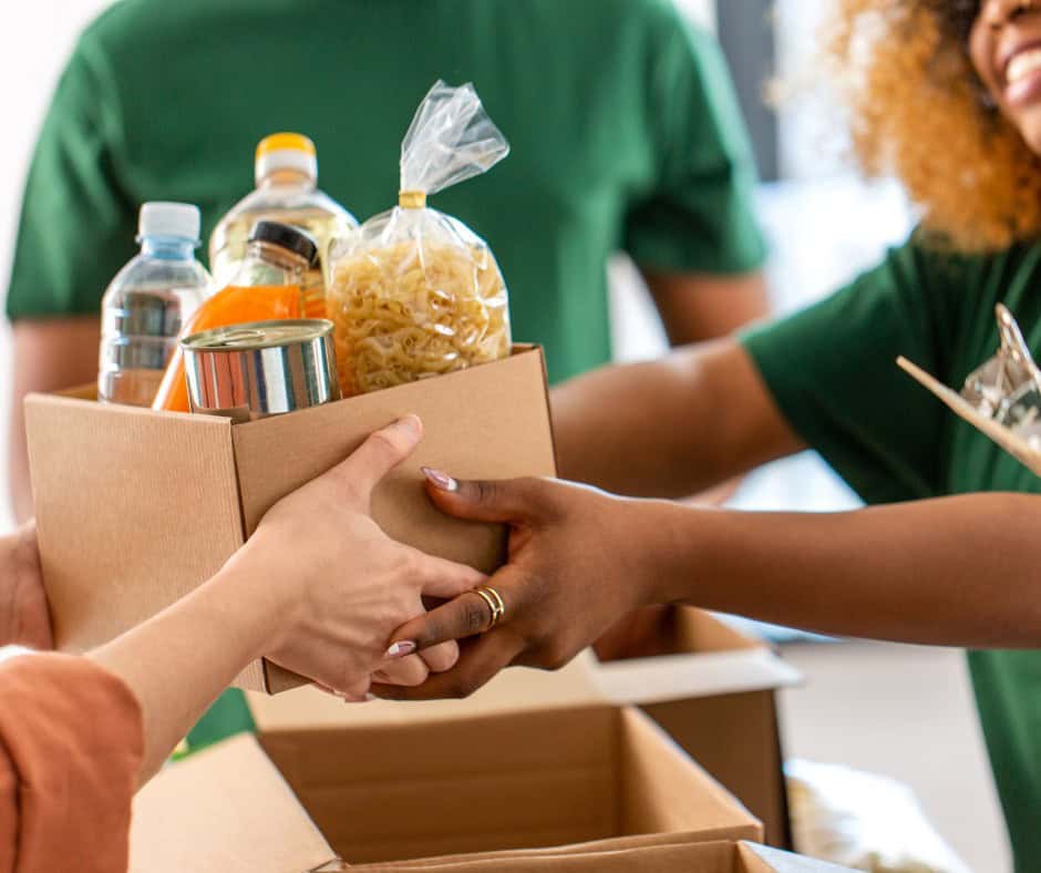 getting food from a local food back