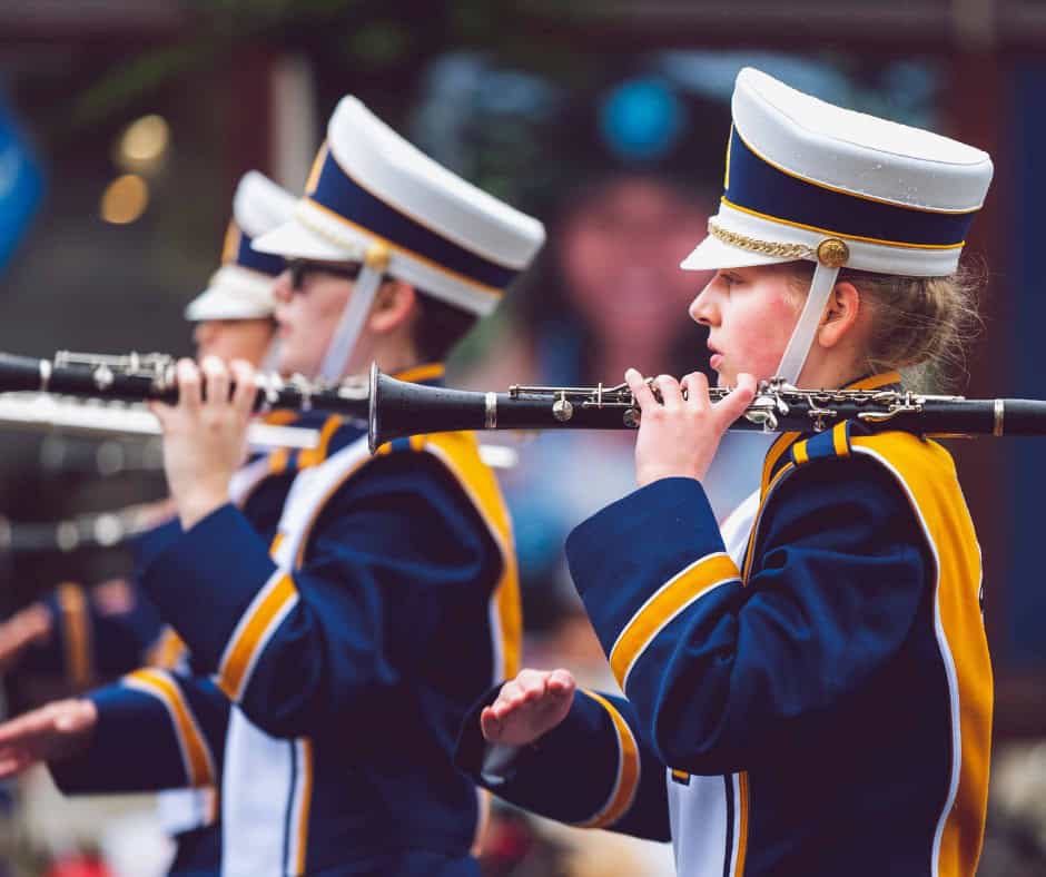 students in a marching band