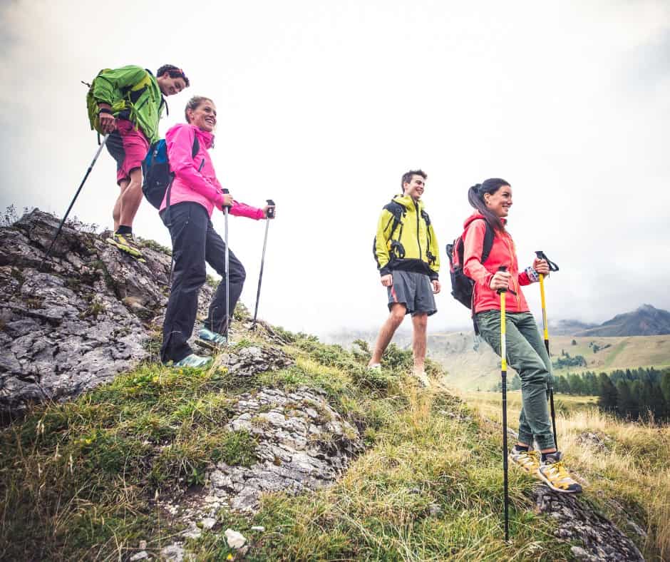A group of young travelers is hiking, this embodies the spirit of adventure and personal growth often found in gap year programs